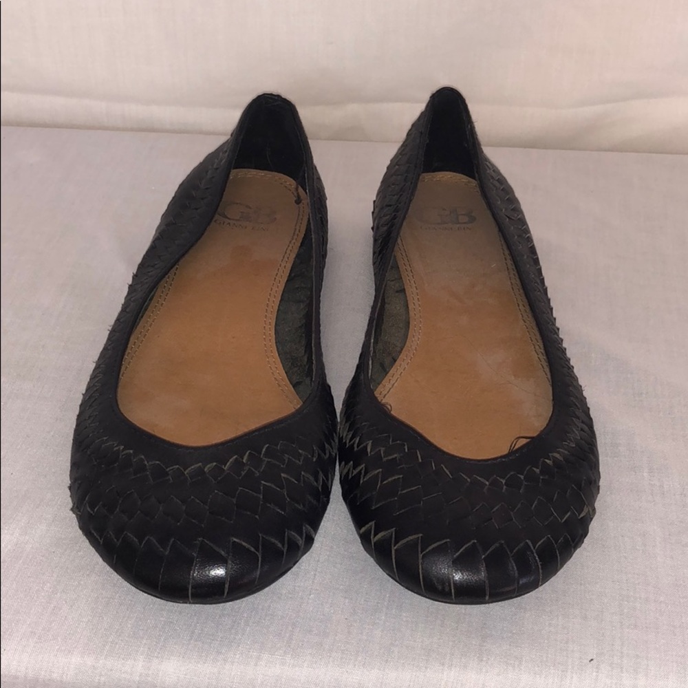Woven leather flat